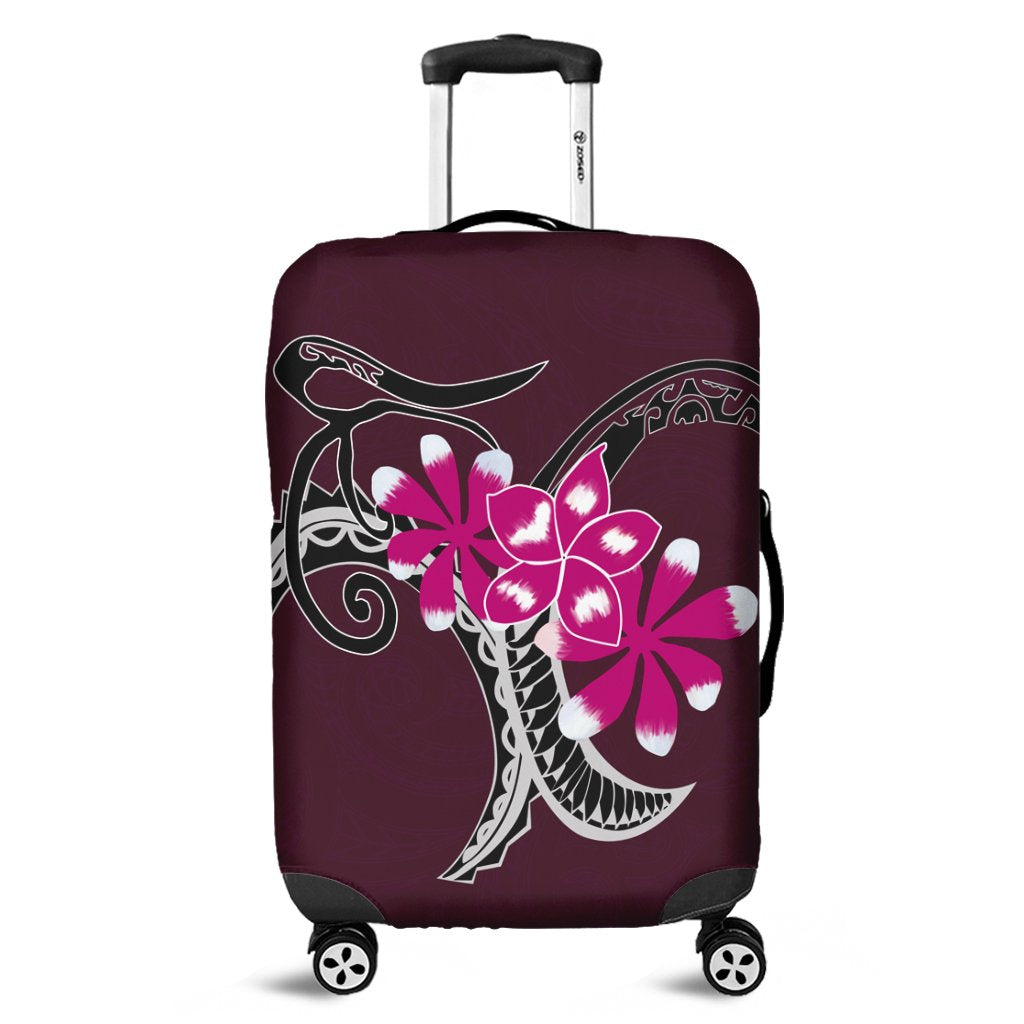 Hawaiian Plumeria Polynesian Pink Luggage Covers - AH Black - Polynesian Pride