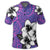 Hawaiian Plumeria Tribal Pink Polynesian Polo Shirt Blue - Polynesian Pride