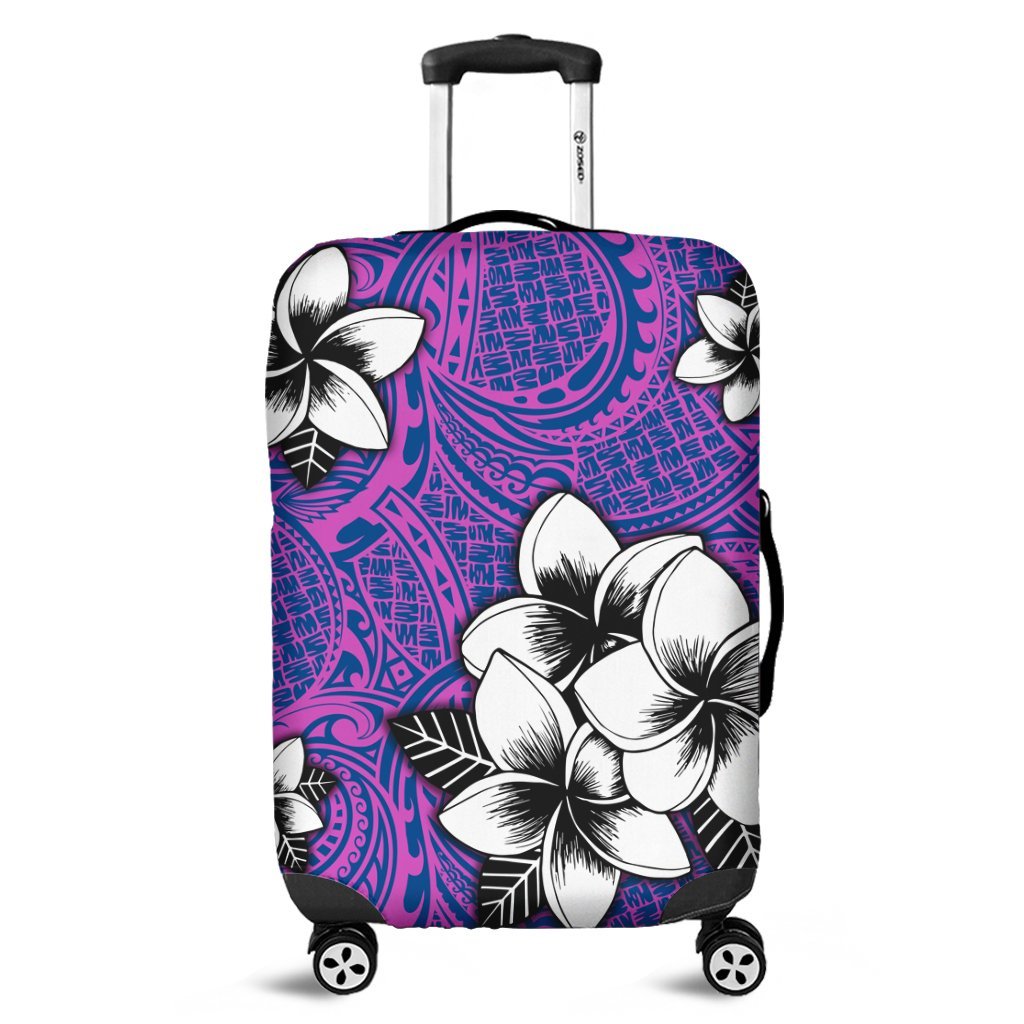 Hawaiian Plumeria Tribal Pink Polynesian Luggage Covers Blue AH Black - Polynesian Pride