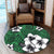 Hawaiian Plumeria Tribal Polynesian Round Carpet Green AH - Polynesian Pride