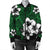 Hawaiian Plumeria Tribal Polynesian Bomber Jacket Green AH - Polynesian Pride