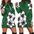 Hawaiian Plumeria Tribal Polynesian Hoodie Dress Green AH Black - Polynesian Pride