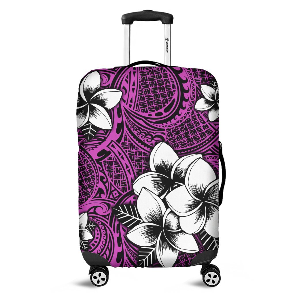 Hawaiian Plumeria Tribal Polynesian Luggage Covers Pink AH Black - Polynesian Pride