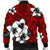 Hawaiian Plumeria Tribal Polynesian Bomber Jacket Red AH - Polynesian Pride