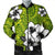 Hawaiian Plumeria Tribe Yellow Green Polynesian Bomber Jacket AH Black Unisex - Polynesian Pride