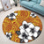 Hawaiian Plumeria Tribe Yellow Red Polynesian Round Carpet AH - Polynesian Pride