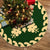 Hawaiian Quilt Pattern Hibiscus Nice Tree Skirt - Green Beige - AH 85x85 cm Green Tree Skirt - Polynesian Pride