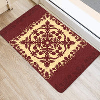 Hawaiian Quilt Royal – Door Mat – Black - Polynesian Pride