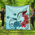 Hawaiian Sea Turtle Hibiscus Brilliant Polynesian Premium Quilts - AH Black - Polynesian Pride