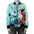 Hawaiian Sea Turtle Hibiscus Brilliant Polynesian Bomber Jacket - AH - Polynesian Pride