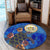 Hawaiian Seal Of Hawaii Hibiscus Ocean Turtle Polynesian Round Carpet - AH - Polynesian Pride