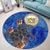 Hawaiian Seal Of Hawaii Hibiscus Ocean Turtle Polynesian Round Carpet - AH - Polynesian Pride