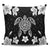 Hawaiian Silver Turtle Plumeria Pillow Covers AH Pillow Covers Black - Polynesian Pride