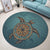 Hawaiian Skillful Turtle Polynesian Round Carpet - AH - Polynesian Pride