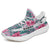 Hawaiian Sneakers YZ Tropical Flowers Palm Leaves Hibiscus Strips White - Polynesian Pride