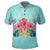 Hawaiian Tropical Strelitzia Hibiscus Plumeria Centre Polo Shirt - Polynesian Pride