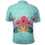 Hawaiian Tropical Strelitzia Hibiscus Plumeria Centre Polo Shirt - Polynesian Pride