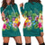 Hawaiian Tropical Strelitzia Plumeria Orchids Hibiscus Polynesian Hoodie Dress - AH Black - Polynesian Pride