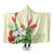 Hawaiian Tropical Wonderful Hibiscus Plumeria Strelitzia Hooded Blanket - AH Hooded Blanket White - Polynesian Pride