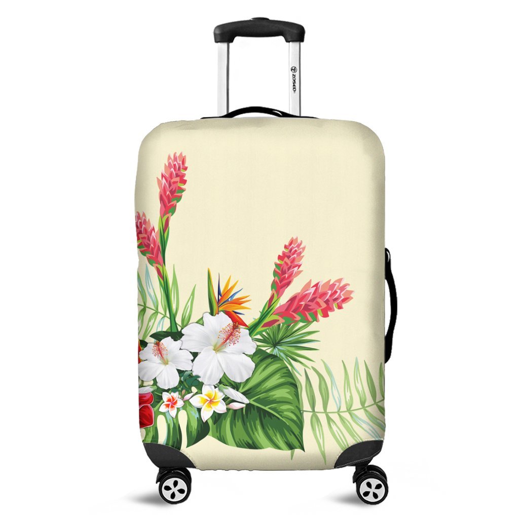 Hawaiian Tropical Wonderful Hibiscus Plumeria Strelitzia Luggage Covers - AH Black - Polynesian Pride