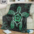 Hawaiian Turtle And Hibiscus Polynesian Premium Blankets Green - AH - Polynesian Pride