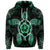 Custom Hawaiian Turtle and Hibiscus Polynesian Hoodie Green - Polynesian Pride