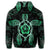 Hawaiian Turtle and Hibiscus Polynesian Hoodie Green - Polynesian Pride