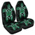 Hawaiian Turtle And Hibiscus Polynesian Car Seat Covers Green - AH Universal Fit Black - Polynesian Pride