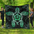 Hawaiian Turtle And Hibiscus Polynesian Premium Quilts Green - AH Black - Polynesian Pride