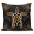 Hawaiian Turtle And Hibiscus Polynesian Pillow Covers Orange - AH Pillow Covers Black - Polynesian Pride