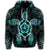 Hawaiian Turtle and Hibiscus Polynesian Hoodie Turquoise - Polynesian Pride