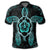 Hawaiian Turtle and Hibiscus Polynesian Polo Shirt Turquoise - Polynesian Pride