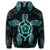 Hawaiian Turtle and Hibiscus Polynesian Hoodie Turquoise - Polynesian Pride