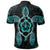 Hawaiian Turtle and Hibiscus Polynesian Polo Shirt Turquoise - Polynesian Pride