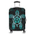 Hawaiian Turtle And Hibiscus Polynesian Luggage Covers Turquoise - AH Black - Polynesian Pride