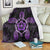 Hawaiian Turtle And Hibiscus Polynesian Premium Blankets Violet - AH White - Polynesian Pride