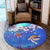 Hawaiian Turtle And Plumeria Pattern Polynesian Round Carpet - AH - Polynesian Pride