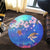 Hawaiian Turtle And Plumeria Pattern Polynesian Round Carpet - AH - Polynesian Pride