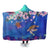 Hawaiian Turtle And Plumeria Pattern Polynesian Hooded Blanket - AH Hooded Blanket White - Polynesian Pride