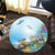 Hawaiian Turtle Dolphin In The Ocean Polynesian Round Carpet - AH - Polynesian Pride