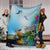 Hawaiian Turtle Dolphin In The Ocean Polynesian Set Premium Blankets - AH - Polynesian Pride