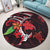 Hawaiian Turtle Hibiscus And Plumeria Flower Polynesian Round Carpet - AH - Polynesian Pride