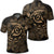 Hawaiian Turtle Hibiscus Plumeria Kanaka Polynesian Polo Shirt Gold Soft Style Unisex Black - Polynesian Pride