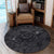 Hawaiian Turtle Hibiscus Plumeria Kanaka Polynesian Round Carpet Gray - Soft Style - AH - Polynesian Pride