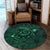 Hawaiian Turtle Hibiscus Plumeria Kanaka Polynesian Round Carpet Green - Soft Style - AH - Polynesian Pride