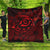 Hawaiian Turtle Hibiscus Plumeria Kanaka Polynesian Premium Quilts Red - Soft Style - AH Black - Polynesian Pride