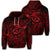 Hawaiian Turtle Hibiscus Plumeria Kanaka Polynesian Hoodie Red Soft Style Unisex Art - Polynesian Pride