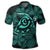 Hawaiian Turtle Hibiscus Plumeria Kanaka Polynesian Polo Shirt Turquoise Soft Style - Polynesian Pride