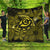 Hawaiian Turtle Hibiscus Plumeria Kanaka Polynesian Premium Quilts Yellow - Soft Style - AH Black - Polynesian Pride