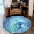 Hawaiian Turtle In The Sea Bubble Polynesian Round Carpet - AH - Polynesian Pride